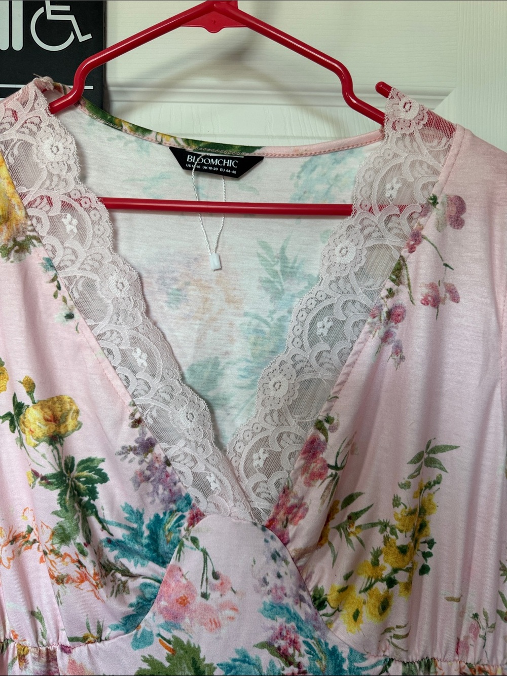 Light Pink Floral Lace-Trim Dress - Picture 3 of 5